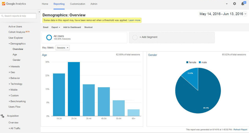 Demographics Reporting In Google Analytics - Google Analytics Basics ...