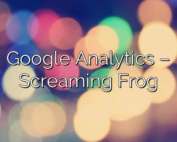 Google Analytics – Screaming Frog