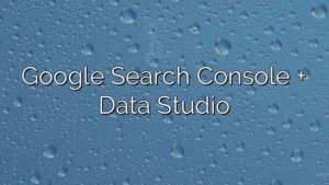 Google Search Console + Data Studio