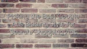 Picking the Best Google Ads Bidding Style for Search/Shopping Ads