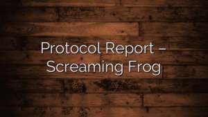 Protocol Report – Screaming Frog
