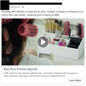 Facebook remarketing ad example
