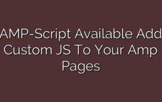 AMP-Script Available Add Custom JS To Your Amp Pages